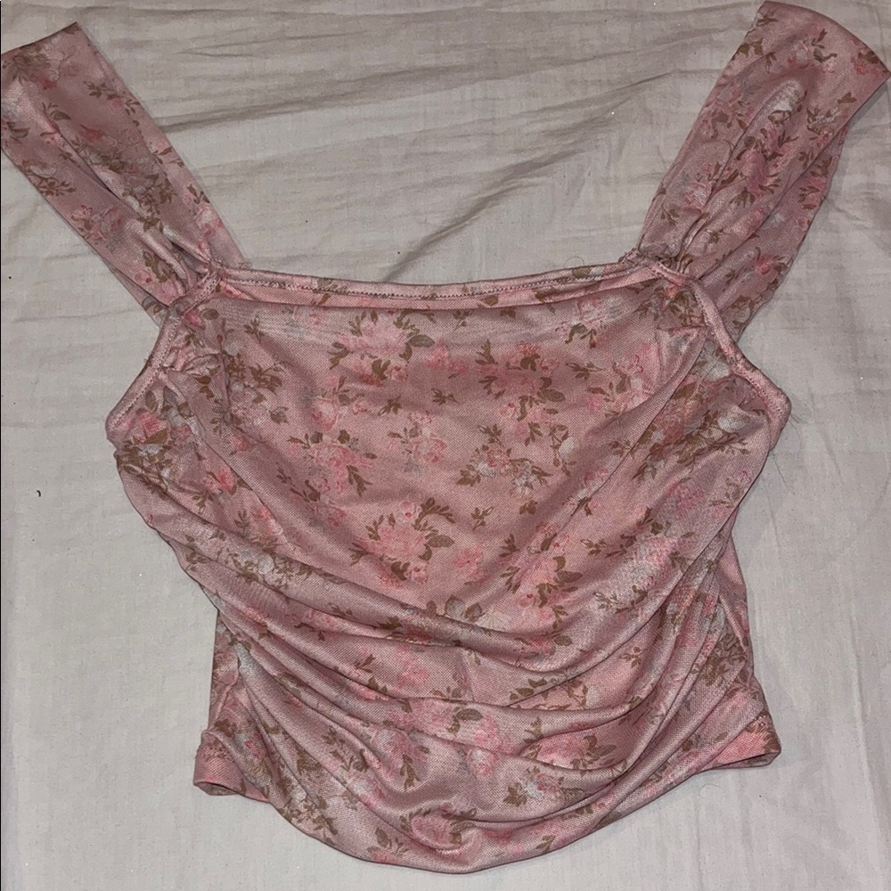 SHEIN Pink Floral Blouse